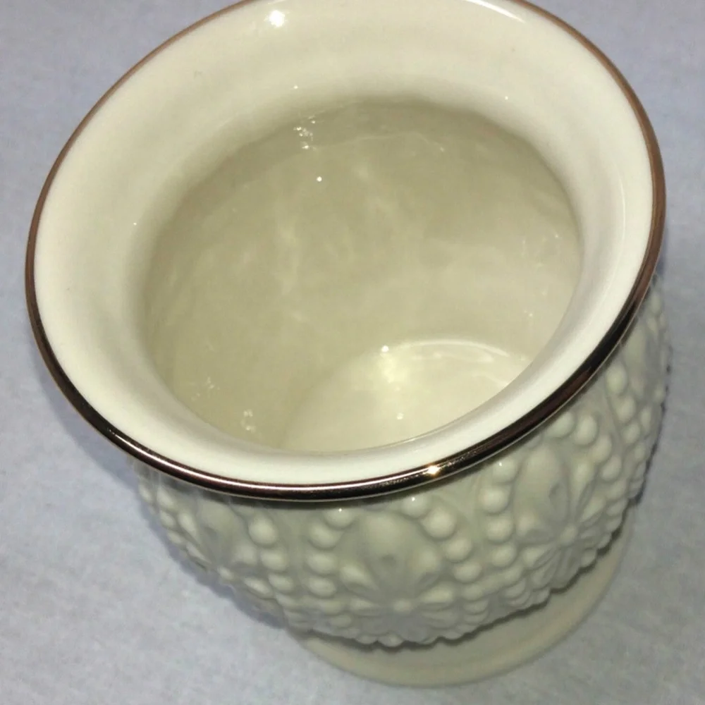 Vintage Lenox Handcrafted Porcelain White Small Tea light Candle Holder NIB